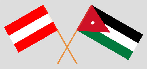 Crossed flags of Jordan and Austria