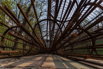 metal frames for concrete pillars on construction