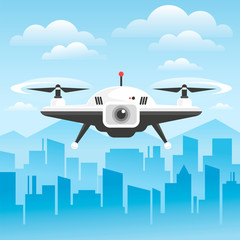 Remote air drone flying in the sky