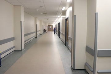 A long corridor in a hospital
