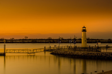 Fototapeta premium lighthouse at sunset