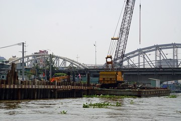 Fototapeta na wymiar ships on nha ben river in ho chi minh city
