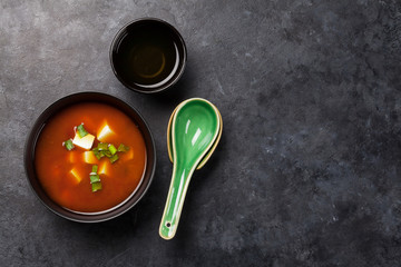 Miso traditional Japanese soup with tofu