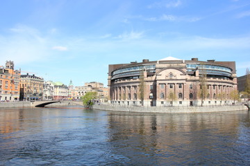 Fototapeta na wymiar Back of Parliament House, Stockholm, Sweden