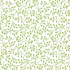 Nature hand drawn seamless pattern.