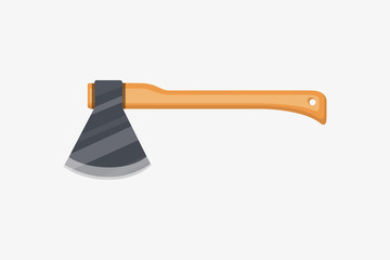 Vector ax in cartoon flat style isolated on white.