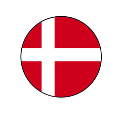 Denmark Flag rounded Button for European push button concepts.	