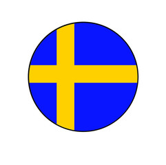 Sweden Flag rounded Button for European push button concepts.	