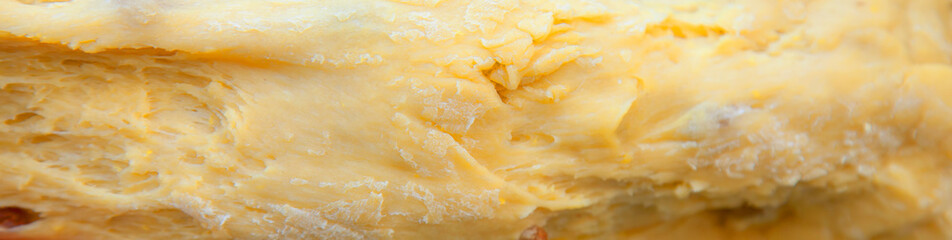 Close up fragment of a pastry as a backdrop texture composition. Selective focus. Horizontal image.