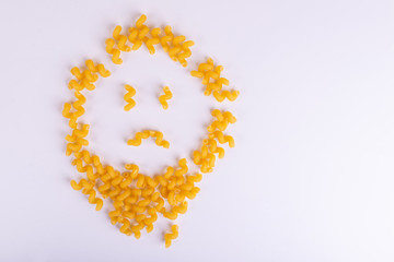 sad pasta emoji on white close up