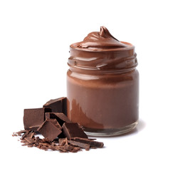 Chocolate creamy with crumbs.