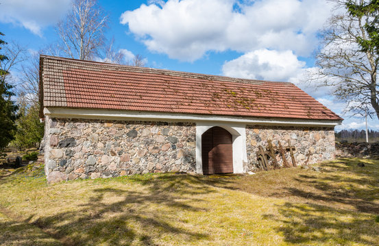 old village chapel in estonia europe