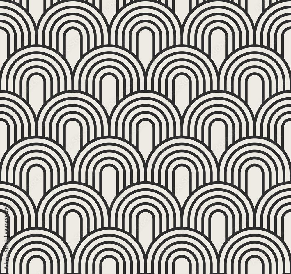 Poster seamless geometric stripe pattern in black and white. vector linear stylish texture