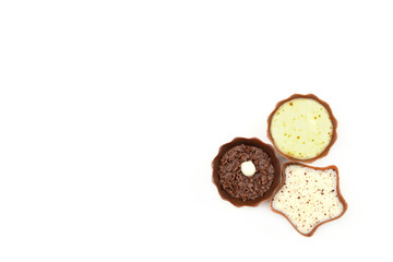 Chocolate Candies on White Background