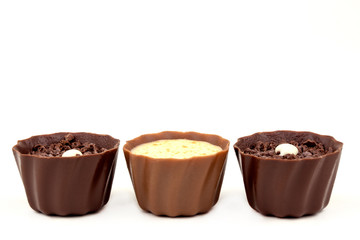 chocolate cake isolated on white