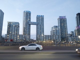 Condos and Cars on Toronto highway