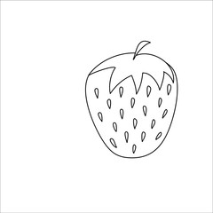 The strawberry is juicy, beautiful. Strawberry Doodle Vector illustration isolated on white background, hand drawn.