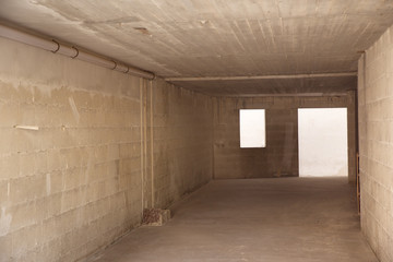 concrete basement room