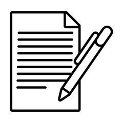 paper document with pen line style icon