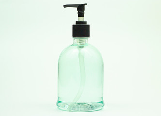 sanitizer gel with clear Plastic bottle pump on white background.antiseptic hand gel or alcohol gel prevent the spread of germs and bacteria and avoid infections corona virus,covid19