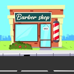 Background hairdresser or barbershop. Vector graphics. Can be used in animation, cartoon or as a board