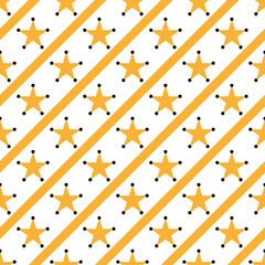 Yellow stars on white background Vector illustration Seamless pattern eps10