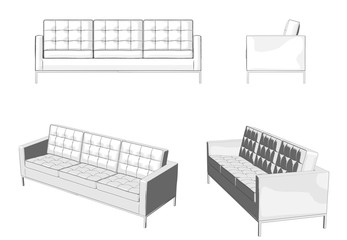 Abstract apartment, wireframe technique, original 3d rendering