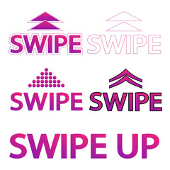 Swipe up. Set of buttons for social media. Set of gradient swipe up sign isolated on white background.