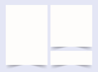 White 3d blank square vector set. Banner , badge ,interface for application illustration Vector eps10