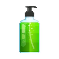bottle icon Flat green cosmetic bottle vector