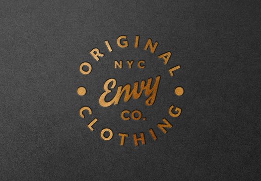 Copper Foil Embossed Paper Effect Mockup