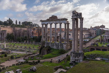 Naklejka premium Imperial romanian forum ruins Rome Italy