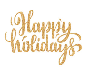 hand drawn Happy holidays lettering