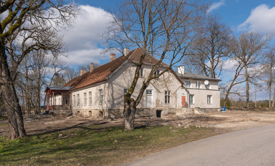 Naklejka na ściany i meble abandoned manor europe estonia
