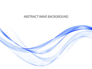 Abstract blue wave background. Vector design element.