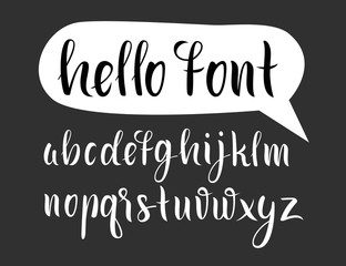 Hand drawn alphabet. Font.