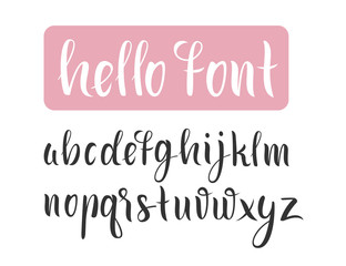 Hand drawn alphabet. Font.