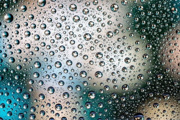 Drops pattern rain. Wet water on window glass. Bubble background.