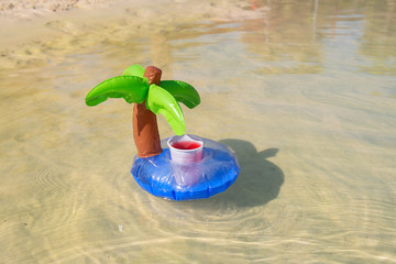 Floating drink in nature water