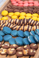Sweet and colourful french macaroons and cookies 