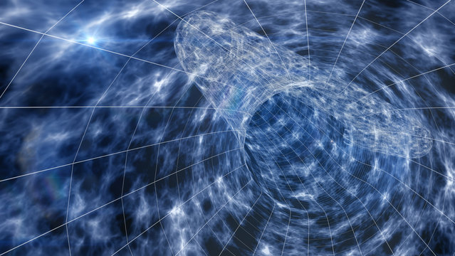Wormhole interstellar travel grid abstract
