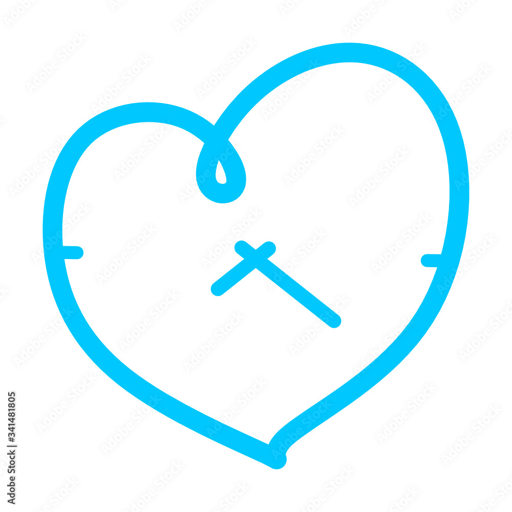 Poster love time, clock, watch icon. concept of ui design elements. digital countdown app, user interface k