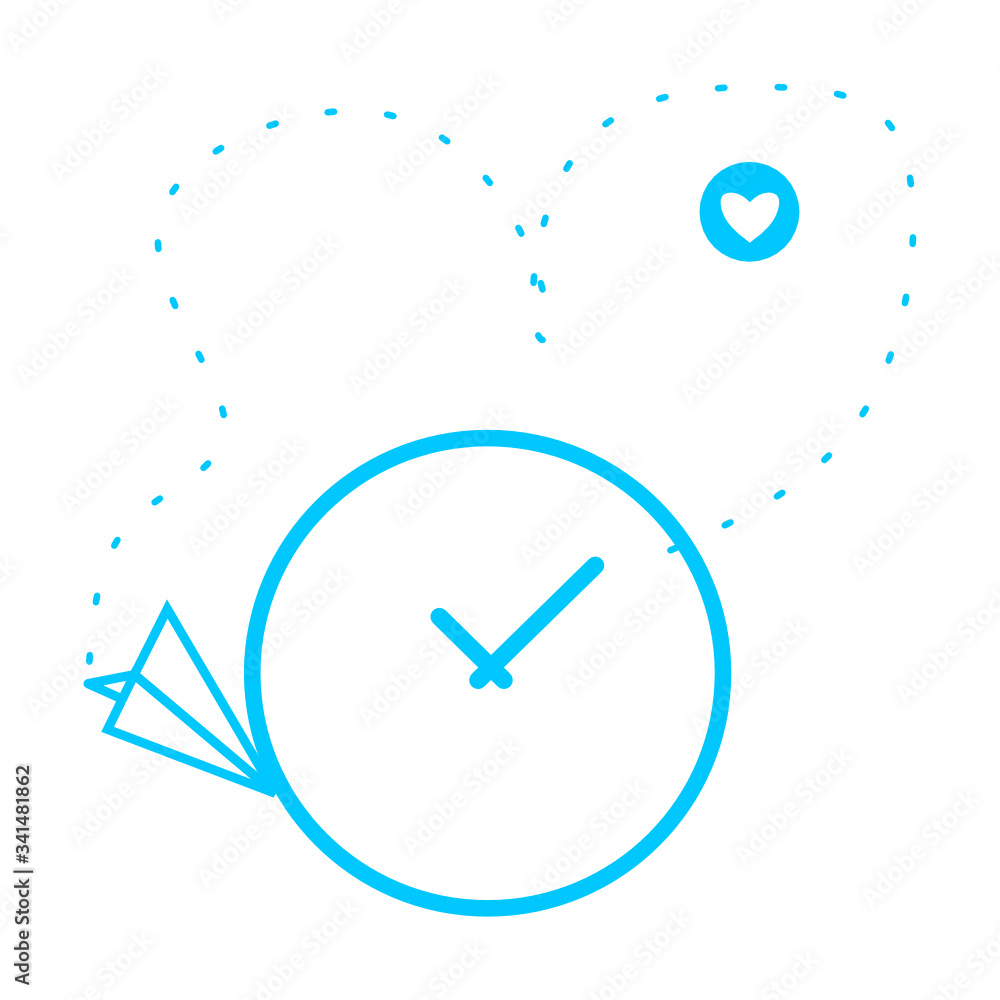 Poster travel time, clock, watch icon. concept of ui design elements. digital countdown app, user interface