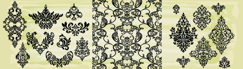 Vector French Luxury rich intricate ornaments. Victorian Royal Style decor