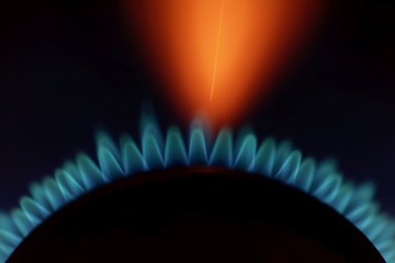 Macro photo of eruptions of gas flames