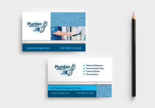 Business Card Layout for Plumbing Services