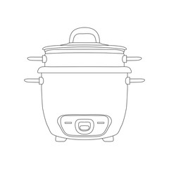 Food Steamer line icon isolated on white background. Household appliance. Kitchen item for healthy food. Stock vector illustration.