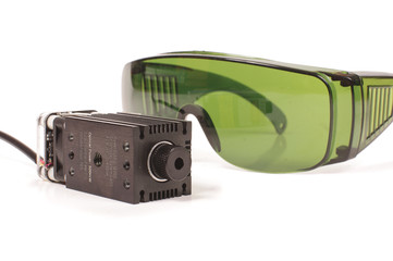 Safety glasses for laser beam protection and high power laser isolated