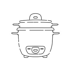 Food Steamer line icon isolated on white background. Household appliance. Kitchen item for healthy food. Stock vector illustration.