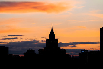 Obraz premium sunset in the city